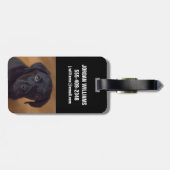 最も可愛い赤ん坊の動物 |黒いラブラドール子犬 ラゲッジタグ (裏面横)