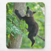 最も可愛い赤ん坊の動物 |黒クマの子 マウスパッド (正面)