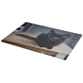 最も可愛い赤ん坊の動物 |黒猫のポートレート カッティングボード (角)