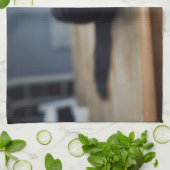 最も可愛い赤ん坊の動物 |黒猫のポートレート キッチンタオル (折り畳み)