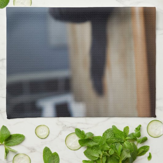 最も可愛い赤ん坊の動物 |黒猫のポートレート キッチンタオル (折り畳み)