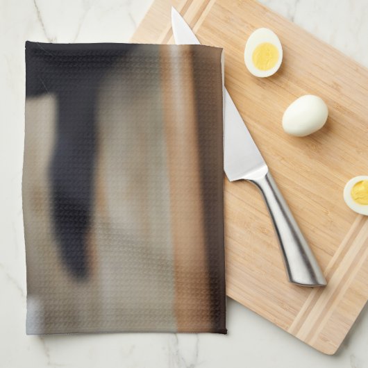 最も可愛い赤ん坊の動物 |黒猫のポートレート キッチンタオル (四つ折り)