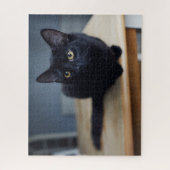 最も可愛い赤ん坊の動物 |黒猫のポートレート ジグソーパズル (縦)