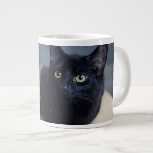 最も可愛い赤ん坊の動物 黒猫のポートレート ジャンボコーヒーマグカップ