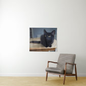 最も可愛い赤ん坊の動物 |黒猫のポートレート タペストリー (インサイチュ(横))