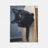 最も可愛い赤ん坊の動物 |黒猫のポートレート フリースブランケット (正面)