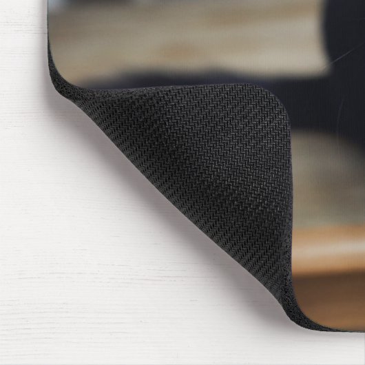 最も可愛い赤ん坊の動物 |黒猫のポートレート マウスパッド (コーナー)