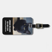 最も可愛い赤ん坊の動物 |黒猫のポートレート ラゲッジタグ (正面横)