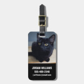 最も可愛い赤ん坊の動物 |黒猫のポートレート ラゲッジタグ (正面縦)