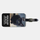最も可愛い赤ん坊の動物 |黒猫のポートレート ラゲッジタグ (裏面横)