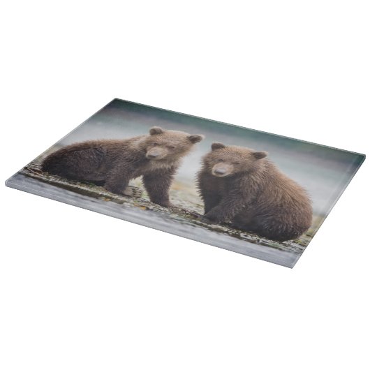 最も可愛い赤ん坊の動物 | 2つのクマの子ネコ カッティングボード (角)