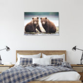 最も可愛い赤ん坊の動物 | 2つのクマの子ネコ キャンバスプリント (インサイチュ (寝室))
