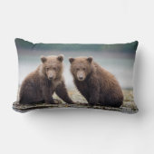 最も可愛い赤ん坊の動物 | 2つのクマの子ネコ ランバークッション (正面)