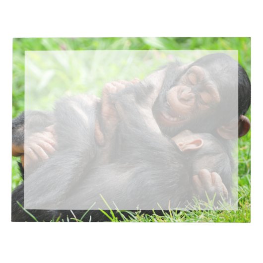 最も可愛い赤ん坊の動物 | 2つのチンパンジー ノートパッド (正面)