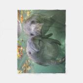 最も可愛い赤ん坊の動物 | 2つのマナティー フリースブランケット (正面)