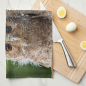 最も可愛い赤ん坊の動物 | 2つの若いフクロウ キッチンタオル (四つ折り)