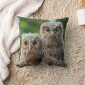 最も可愛い赤ん坊の動物 | 2つの若いフクロウ クッション (ブランケット)