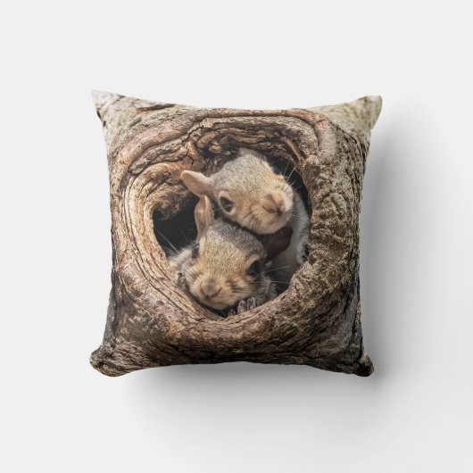 最も可愛い赤ん坊の動物 | 2人のリス クッション (正面)