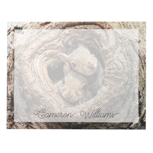 最も可愛い赤ん坊の動物 | 2人のリス ノートパッド (正面)