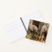 最も可愛い赤ん坊の動物 | 2頭の象 ノートブック (内部)