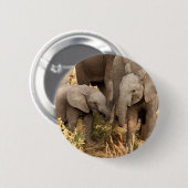 最も可愛い赤ん坊の動物 | 2頭の象 缶バッジ (正面&裏面)