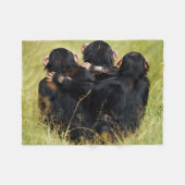 最も可愛い赤ん坊の動物 | 3つのチンパンジーのハグ フリースブランケット (正面(横))