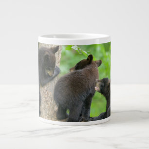 最も可愛い赤ん坊の動物 3つの黒いクマの子牛 ジャンボコーヒーマグカップ