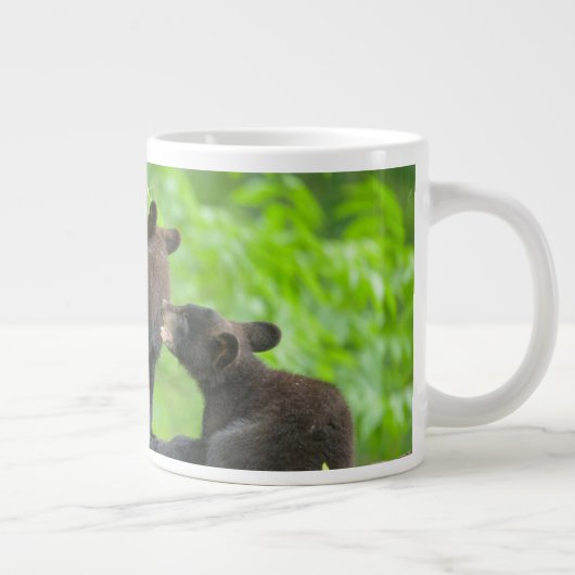 最も可愛い赤ん坊の動物 | 3つの黒いクマの子牛 ジャンボコーヒーマグカップ (右)