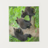 最も可愛い赤ん坊の動物 | 3つの黒いクマの子牛 タペストリー (正面)