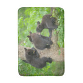 最も可愛い赤ん坊の動物 | 3つの黒いクマの子牛 バスマット (正面縦)
