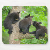 最も可愛い赤ん坊の動物 | 3つの黒いクマの子牛 マウスパッド (正面)