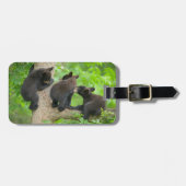 最も可愛い赤ん坊の動物 | 3つの黒いクマの子牛 ラゲッジタグ (正面横)