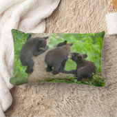 最も可愛い赤ん坊の動物 | 3つの黒いクマの子牛 ランバークッション (ブランケット)