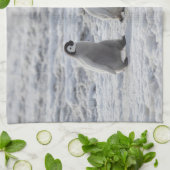 最も可愛い赤ん坊の動物 3台のエンペインギンの雛 キッチンタオル (折り畳み)