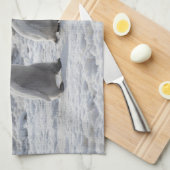 最も可愛い赤ん坊の動物 3台のエンペインギンの雛 キッチンタオル (四つ折り)