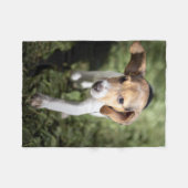 最も可愛い赤ん坊の動物 | Beagle Puppy フリースブランケット (正面(横))