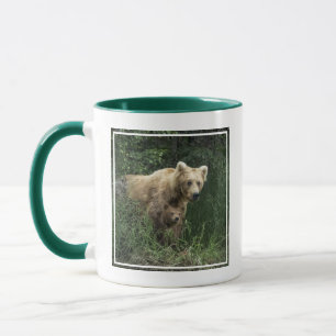 最も可愛い赤ん坊の動物 Bear Mama Bear & Her Cubs   Bear マグカップ