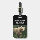 最も可愛い赤ん坊の動物 Bear Mama Bear & Her Cubs | Bear ラゲッジタグ (正面縦)