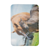 最も可愛い赤ん坊の動物 | Black Foal with Mom バスマット (正面縦)
