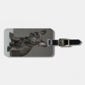 最も可愛い赤ん坊の動物 | Blue フランスの Bulldog Puppy ラゲッジタグ (正面横)