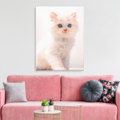 最も可愛い赤ん坊の動物 | Blue Eye Kitten キャンバスプリント (インサイチュ (リビング))