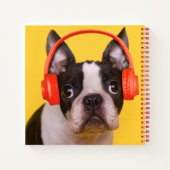 最も可愛い赤ん坊の動物 | Boston Terrier Headphones ノートブック (裏面)