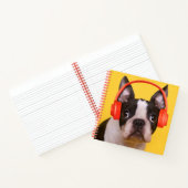 最も可愛い赤ん坊の動物 | Boston Terrier Headphones ノートブック (内部)