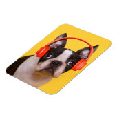 最も可愛い赤ん坊の動物 | Boston Terrier Headphones マグネット (左側)