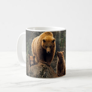最も可愛い赤ん坊の動物 Brown Bearファミリー コーヒーマグカップ
