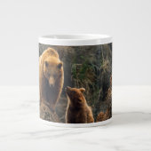 最も可愛い赤ん坊の動物 | Brown Bearファミリー ジャンボコーヒーマグカップ (正面)