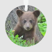 最も可愛い赤ん坊の動物 | Brown Bear Cub オーナメント (裏面)