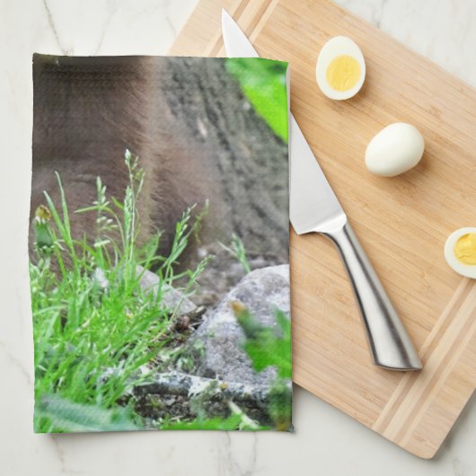 最も可愛い赤ん坊の動物 | Brown Bear Cub キッチンタオル (四つ折り)