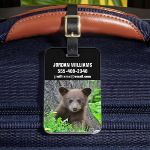 最も可愛い赤ん坊の動物 Brown Bear Cub ラゲッジタグ