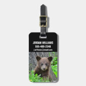 最も可愛い赤ん坊の動物 | Brown Bear Cub ラゲッジタグ (正面縦)